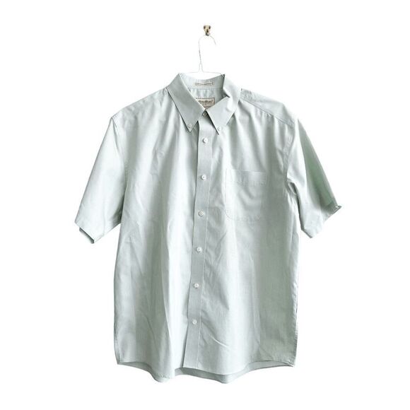 Eddie Bauer Mens Shirt Wrinkle Resistant Button Down Short Sleeve Green Large - Picture 1 of 5
